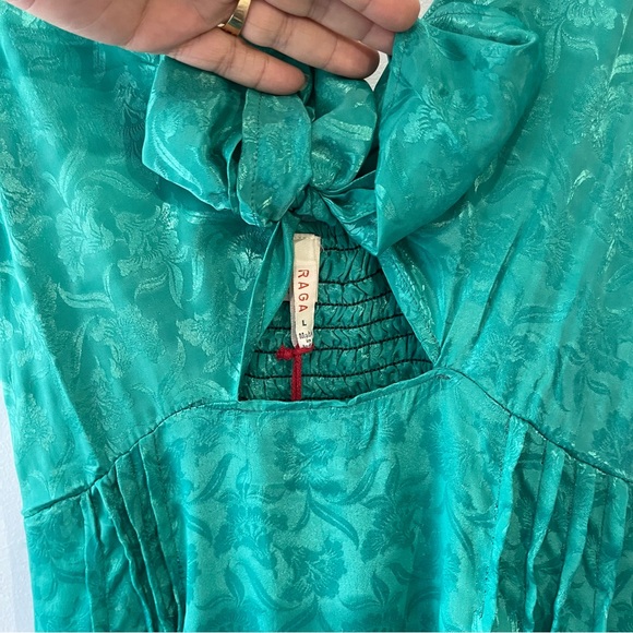 Anthropologie RAGA Maxi Dress Size Large Front Keyhole Tiered Floral Print - Picture 7 of 13